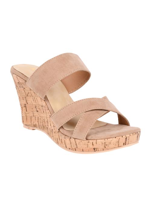 beige slip on wedges - 16404218 - Standard Image - 1