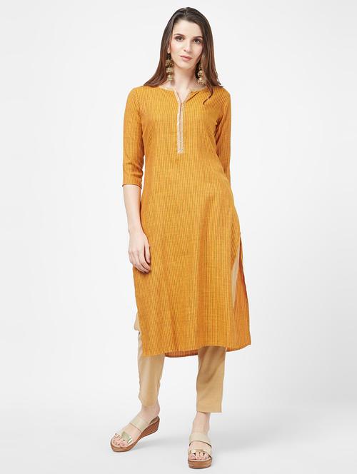 stripes straight kurta - 16406704 - Standard Image - 1