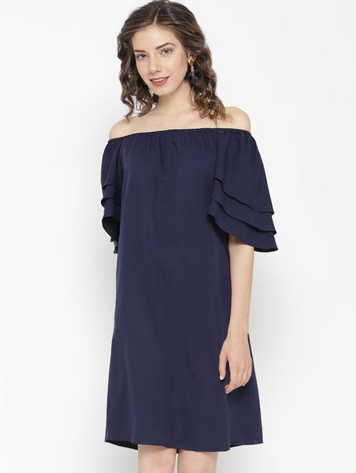 off shoulder layered shift dress - 16466550 - Standard Image - 1