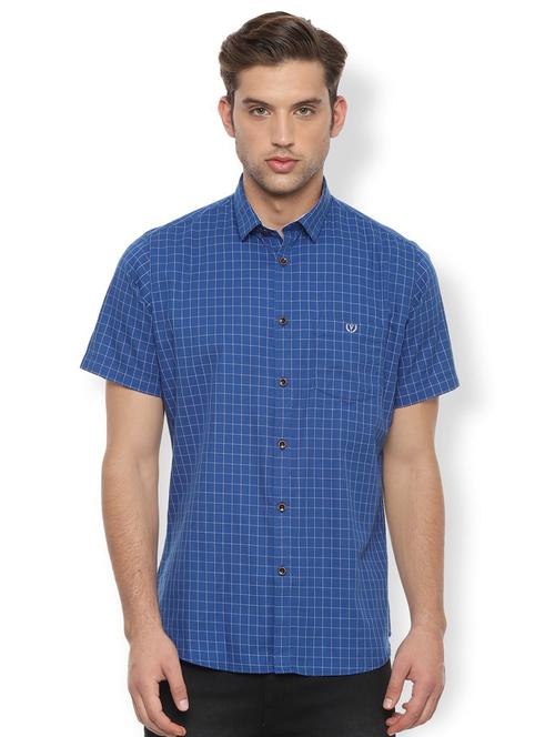 blue checkered casual shirt - 16485772 - Standard Image - 1