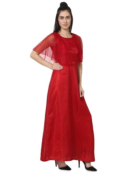 pearl embellished maxi dress - 16508839 - Standard Image - 1