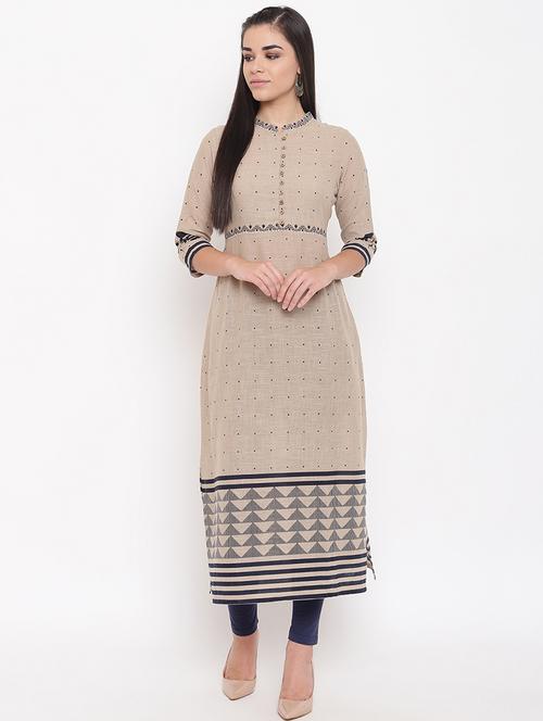printed straight kurta - 16526941 - Standard Image - 1