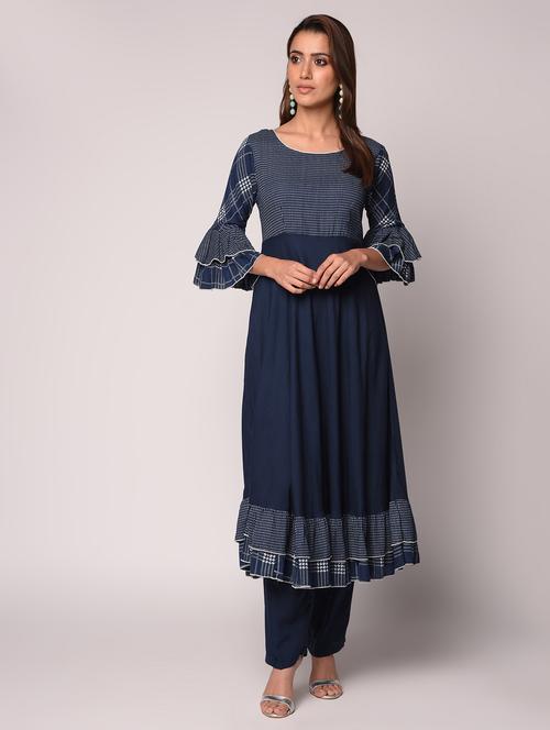 bell sleeved flared kurta - 16534686 - Standard Image - 1