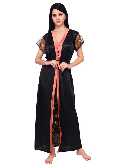 embroidered detail robe - 16546757 - Standard Image - 1
