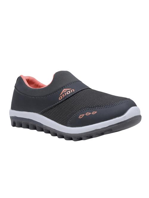 asian grey mesh slip on sports shoes - 16554969 - Standard Image - 1