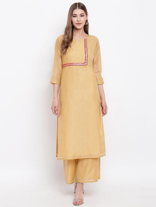 solid kurta palazzo set - 16564220 - Very Small Image - 1
