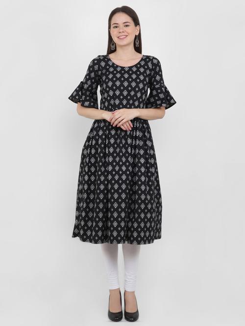 geometric printed anarkali kurta - 16605745 - Standard Image - 1