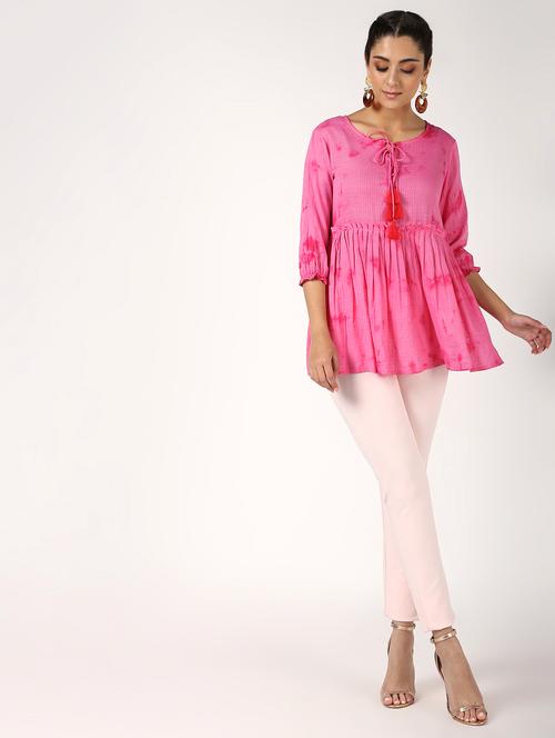 shibori flared kurti - 16614300 - Standard Image - 1