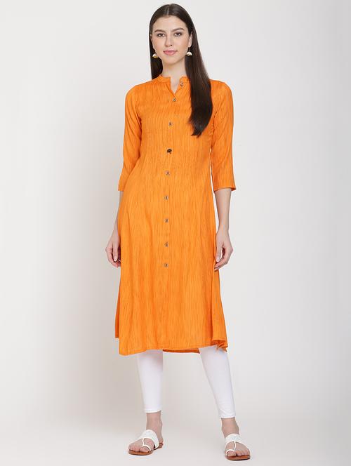 solid a-line kurta - 16634952 - Standard Image - 1