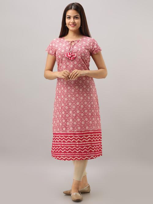 printed straight kurta - 16642304 - Standard Image - 1