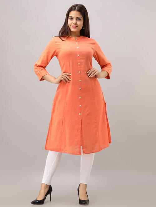 solid a-line kurta - 16642306 - Standard Image - 1