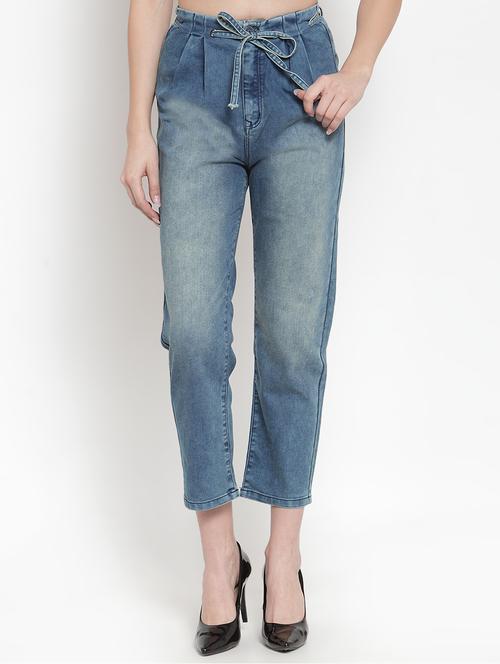 high rise stone washed jeans - 16673375 - Very Small Image - 1