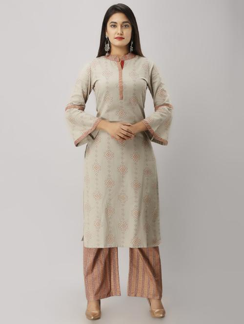 printed kurta palazzo set - 16699819 - Standard Image - 1
