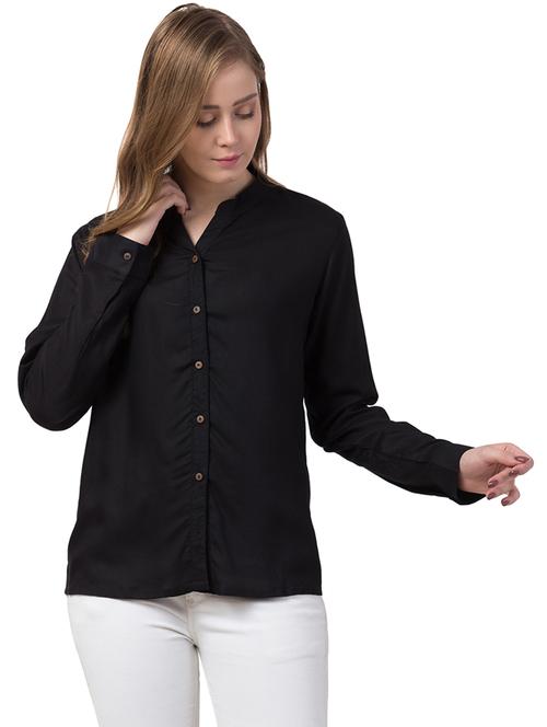 mandarin neck long sleeved shirt - 16710698 - Standard Image - 1