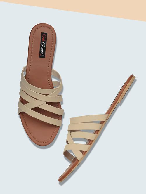 beige slip on sandals - 16717340 - Standard Image - 1