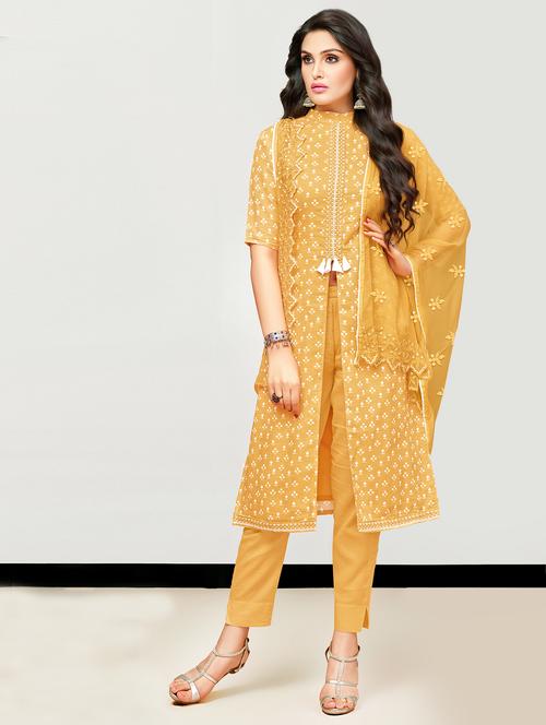 printed unstitched suit set - 16719472 - Standard Image - 1