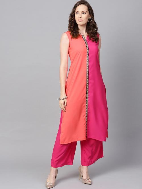 contrast kurta palazzo set - 16720573 - Standard Image - 1