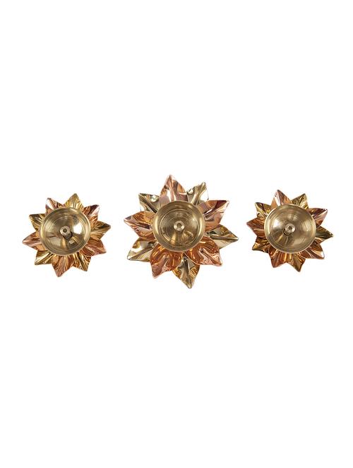 brass diya for diwali celebration with pack of 3 - 16734126 - Standard Image - 1