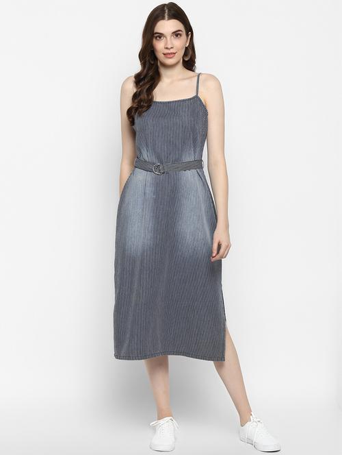 cami neck striped belted dress - 16737277 - Standard Image - 1