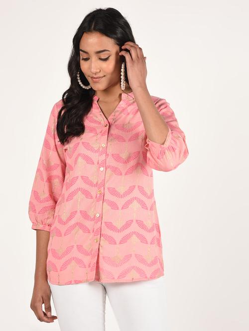 gold print straight kurti - 16738584 - Standard Image - 1