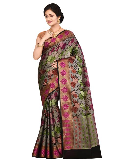 self-design woven saree with blouse - 16746664 - Very Small Image - 1