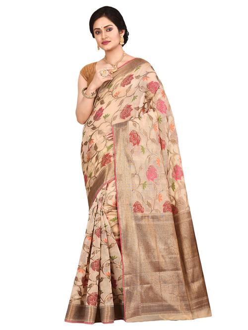 self-design woven saree with blouse - 16746669 - Very Small Image - 1