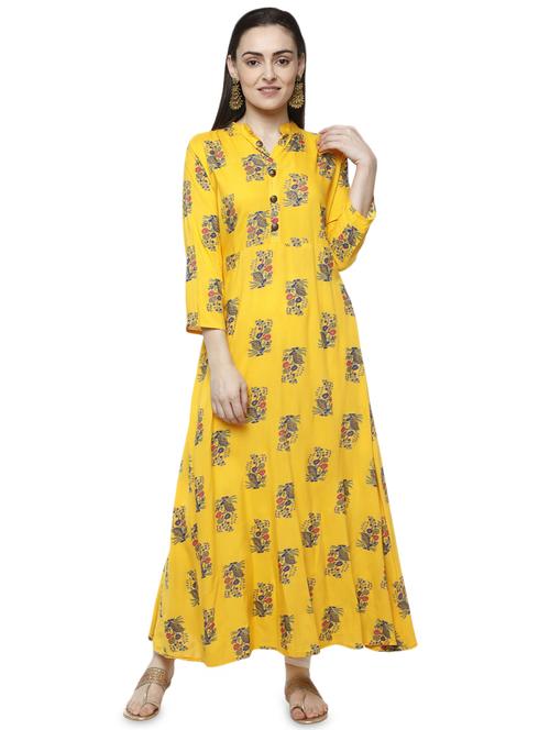 floral print a-line kurta - 16756625 - Standard Image - 1