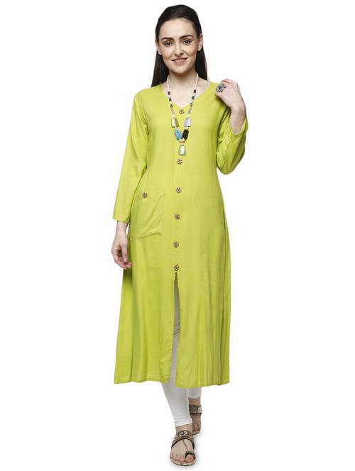 solid flared kurta - 16756628 - Standard Image - 1