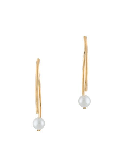 white gold tone metal drop earring - 16768108 - Standard Image - 1