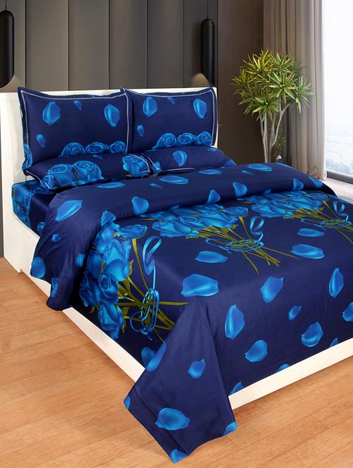 cotton double bedsheet with two stitched pillow covers - 16768959 - Standard Image - 1