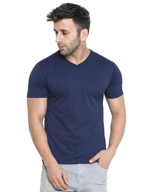 navy blue solid t-shirt - 16782963 - Standard Image - 1