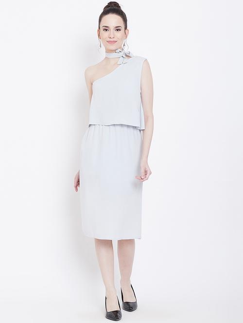 single shoulder sheath dress - 16792375 - Standard Image - 1