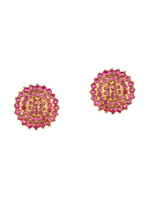 pink metal studs earring - 16807289 - Standard Image - 1