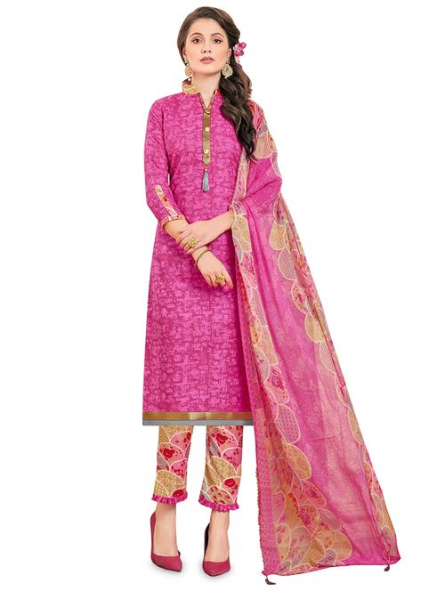 printed pant unstitched suit - 16838641 - Standard Image - 1