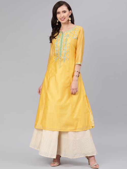 embroidered a-line urta - 16846329 - Standard Image - 1