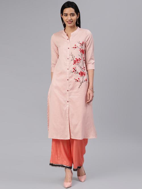 embroidered straight kurta - 16846340 - Standard Image - 1