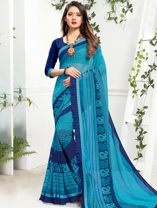 paisley printed saree with blouse - 16847847 - Standard Image - 1
