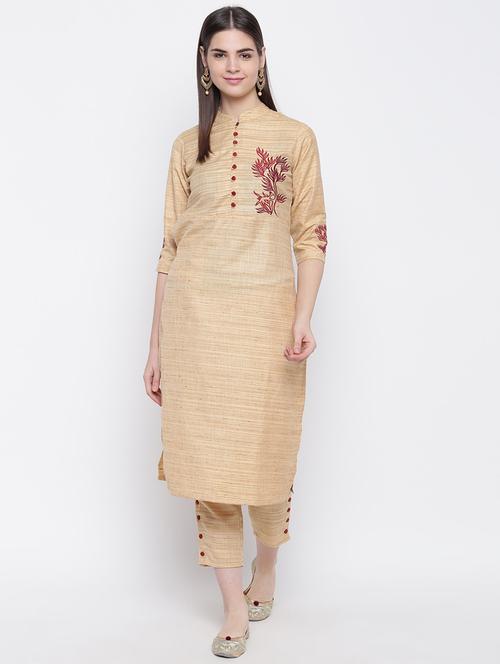 solid kurta pant set - 16855263 - Very Small Image - 1