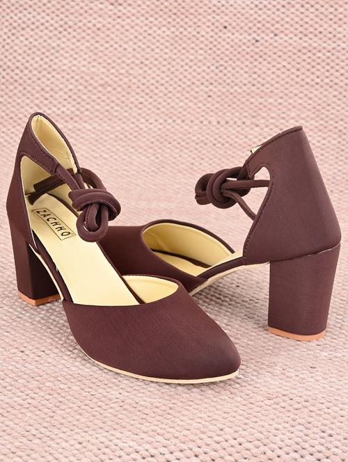 brown fabric slip on pumps - 16871776 - Very Small Image - 1