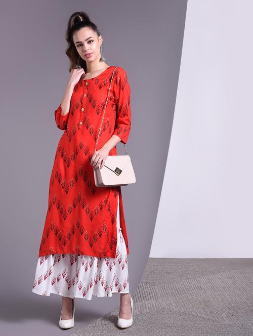 printed straight kurta - 16883697 - Standard Image - 1