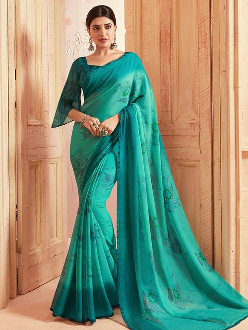 floral printed saree with blouse - 16885761 - Standard Image - 1