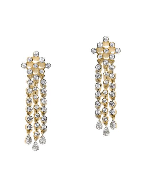 gold metal drop earring - 16888062 - Standard Image - 1