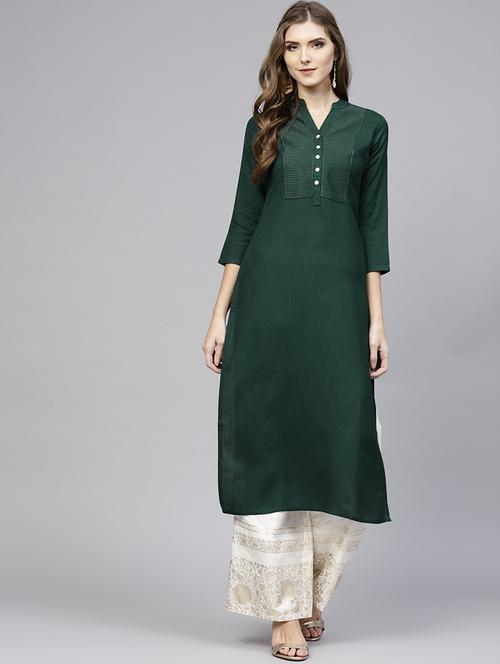 tonal embroidered straight kurta - 16906417 - Standard Image - 1