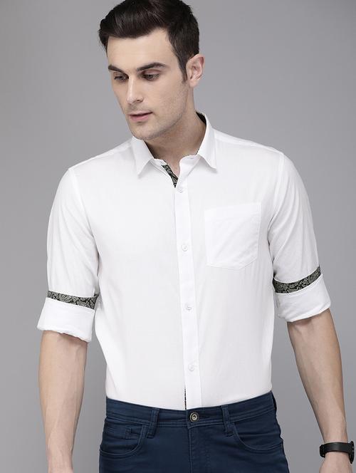 white self design casual shirt - 16912391 - Standard Image - 1