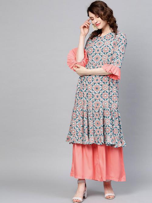 geometrical a-line kurta - 16914872 - Standard Image - 1