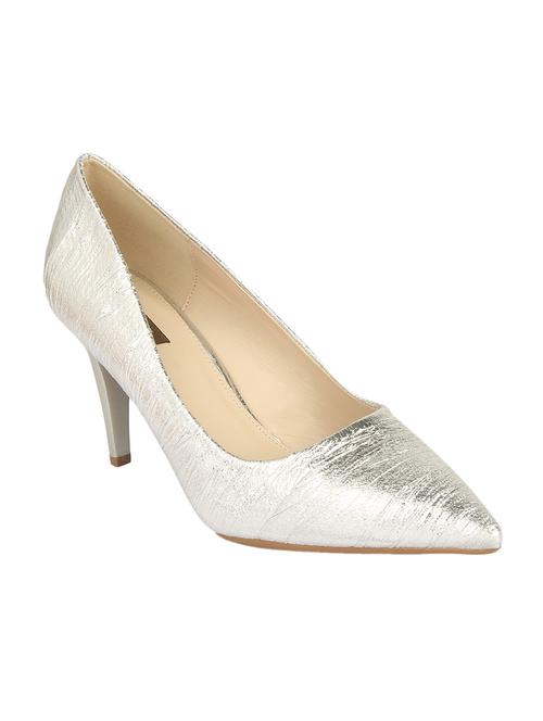 silver slip on pumps - 16918111 - Standard Image - 1