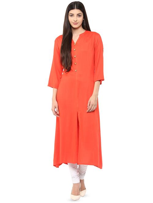 solid a-line kurta - 16918409 - Standard Image - 1