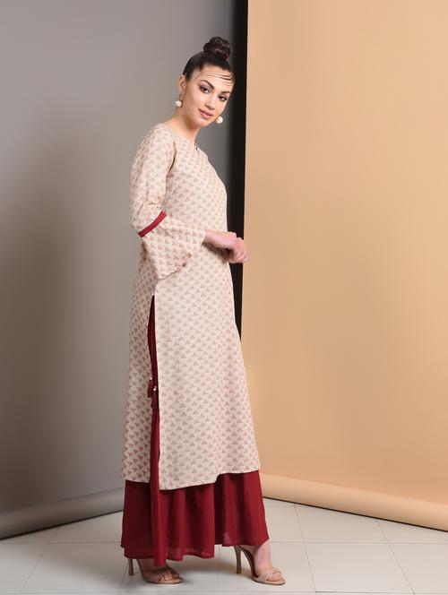 geometric print straight kurta - 16928291 - Standard Image - 1