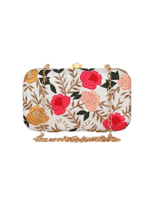 white faux silk box clutch - 16939290 - Standard Image - 1