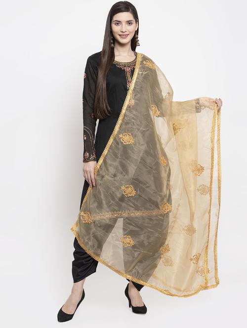self design embroidered dupatta - 16944531 - Standard Image - 1